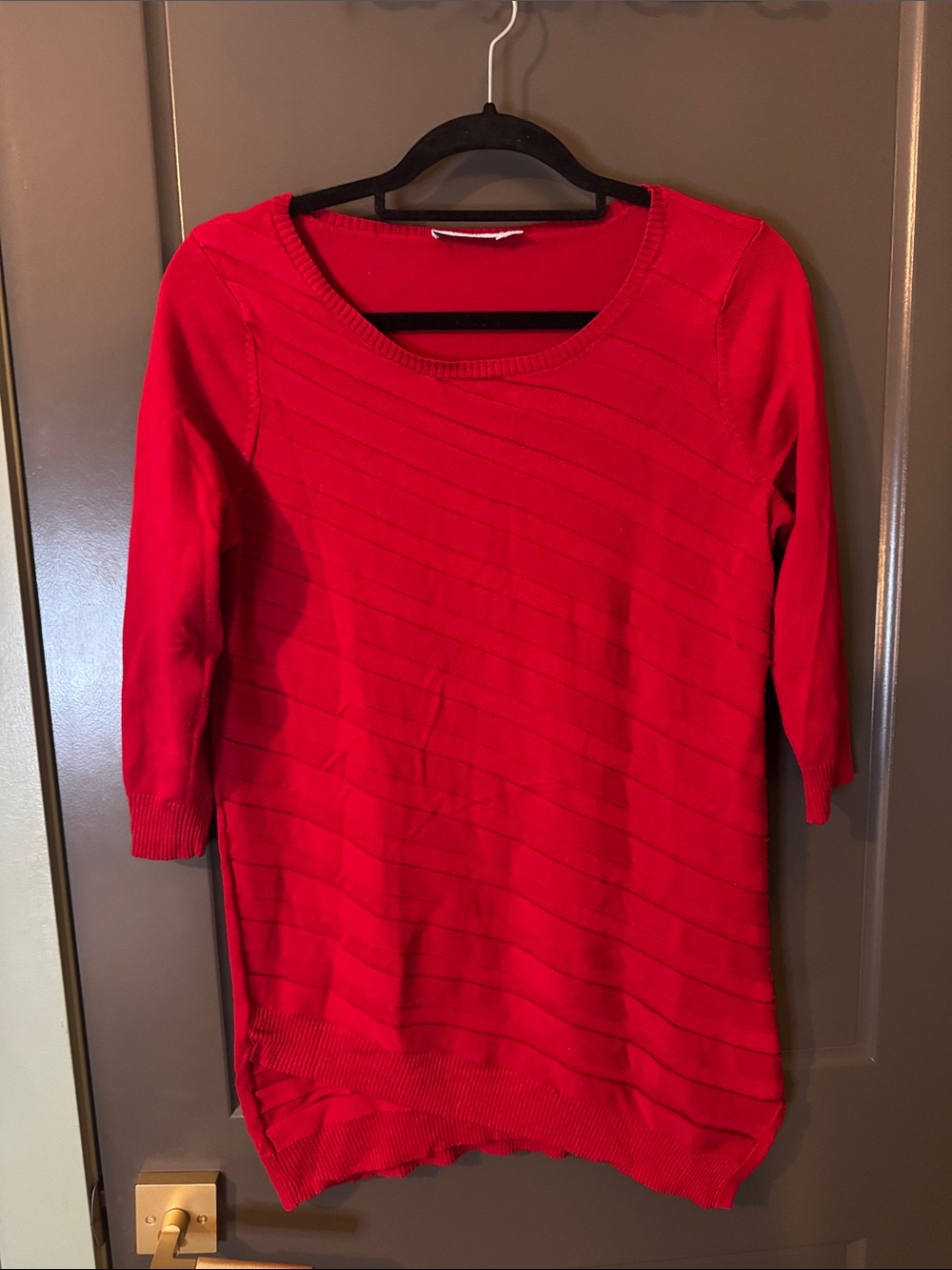 Ricki's Red Scoop Neck Sweater, like new, large